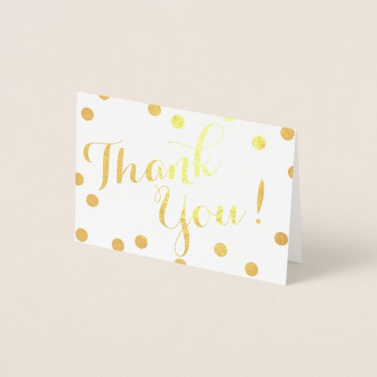 金ゴールド紙吹雪ドットモダンありがとう 箔カード (正面)