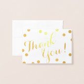金ゴールド紙吹雪ドットモダンありがとう 箔カード (封筒付き正面)