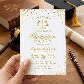 金ゴールド紙吹雪ドット法学校卒業党 招待状