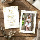 金ゴールド紙吹雪ドット法学校卒業党 招待状