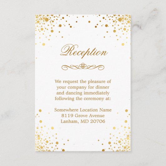 金ゴールド紙吹雪ド結婚ットズ調整披露宴 エンクロージャーカード (正面)