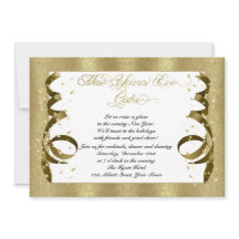 金ゴールド紙吹雪ニューイーブパーティの招待状