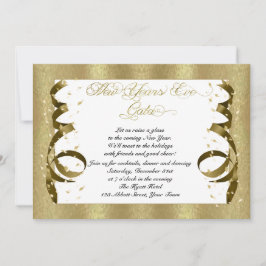 金ゴールド紙吹雪ニューイーブパーティの招待状 招待状