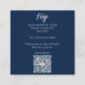 金ゴールド紙吹雪ネイビーアイシングバッグシェフ スクエア名刺 (裏面)