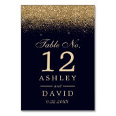 金ゴールド紙吹雪ネイビーモダンル結婚ズ テーブルナンバー (正面)