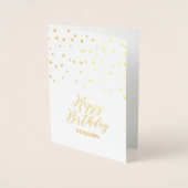 金ゴールド紙吹雪ハッピーバースデーフォイルカード 箔カード (正面)