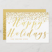 金ゴールド紙吹雪ハッピーホリデーズカード シーズンカード (正面/裏面)