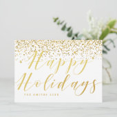 金ゴールド紙吹雪ハッピーホリデーズカード シーズンカード (スタンド正面)