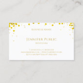 金ゴールド紙吹雪ハンドスクリプト文字スタイリッシュテンプレート 名刺 (裏面)