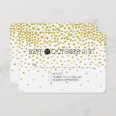 金ゴールド紙吹雪ハートRSVP 出欠カード (正面/裏面)