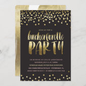 金ゴールド紙吹雪バチェロレッテ招待 招待状 (正面/裏面)