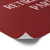 金ゴールド紙吹雪バーガンディ退職パーティー歓迎 ポスター (角)