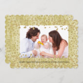 金ゴールド紙吹雪パーソナライズされたグリッター シーズンカード (正面/裏面)