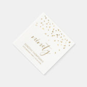 金ゴールド紙吹雪パーソナライズされた90th誕生日パーティー スタンダードカクテルナプキン (角)