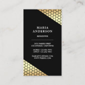 金ゴールド紙吹雪ビーハイブレインボーハニービーキーパー 名刺 (裏面)