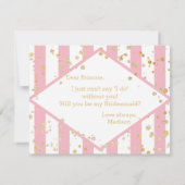 金ゴールド紙吹雪ピンクは私の花嫁になる 招待状 (裏面)