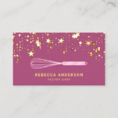 金ゴールド紙吹雪ピンクウィスクペストリーシェフベーカリー 名刺 (正面)