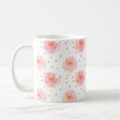 金ゴールド紙吹雪ピンクウォーターのカラーバラ コーヒーマグカップ (左)