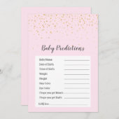 金ゴールド紙吹雪ピンクシャワー「ベビー予測」ゲーム (正面/裏面)