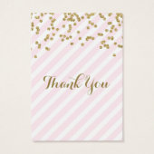 金ゴールド紙吹雪ピンクストライプ結婚式の引き出物ラベル (裏面)