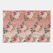 金ゴールド紙吹雪ピンクローゼスフローラ キッチンタオル (横)