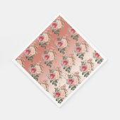 金ゴールド紙吹雪ピンクローゼスフローラ スタンダードランチョンナプキン (角)
