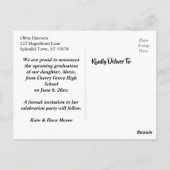 金ゴールド紙吹雪ピンク卒業の日付を保存 ポストカード (裏面)