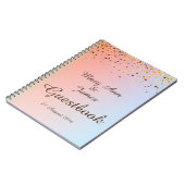 金ゴールド紙吹雪フェイクフォイルイエローゲスト ノートブック (左側)