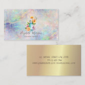 金ゴールド紙吹雪フローラメイドスプレーボトルオパール 名刺 (正面/裏面)