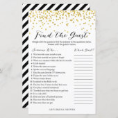 金ゴールド紙吹雪ブライダルシャワーゲーム – ゲストを検索 (正面/裏面)