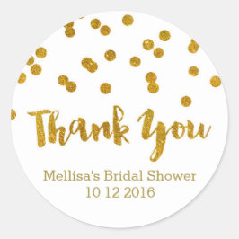 金ゴールド紙吹雪ブライダルシャワーメッセージカード ラウンドシール
