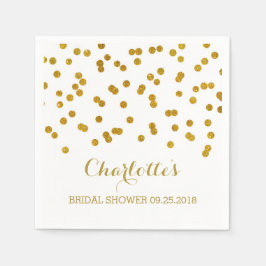 金ゴールド紙吹雪ブライダルシャワー スタンダードカクテルナプキン