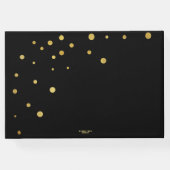 金ゴールド紙吹雪ブラックフォト結婚ズ ゲストブック (裏面)