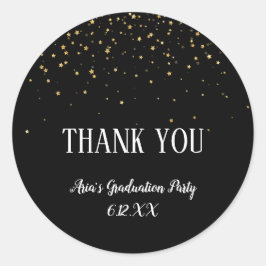 金ゴールド紙吹雪ブラック卒業サンキュービター ラウンドシール