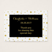 金ゴールド紙吹雪ブラック結婚式の引き出物ラベル (正面)