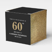 金ゴールド紙吹雪ブラック60th誕生日お願いボックス フェイバーボックス (正面サイド)