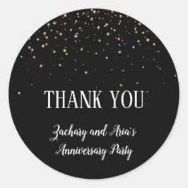 金ゴールド紙吹雪ブラック・アニバーサリーお願い ラウンドシール