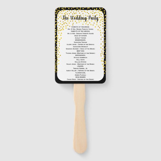 金ゴールド紙吹雪プログラムフカスタムァンの色が黒に表示 ハンドファン (裏面)