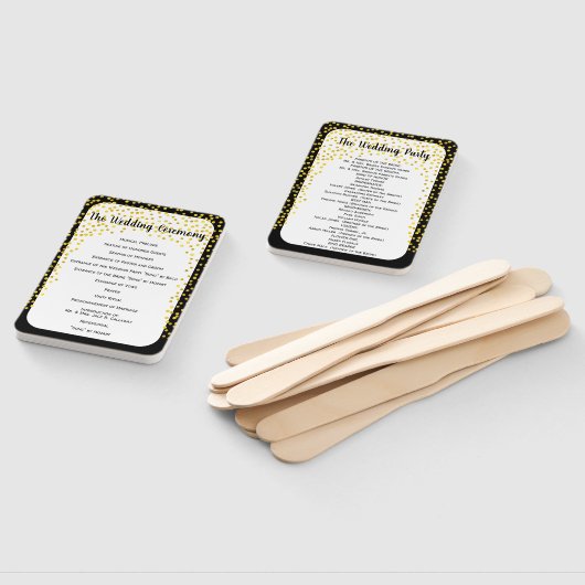 金ゴールド紙吹雪プログラムフカスタムァンの色が黒に表示 ハンドファン (組立なし)