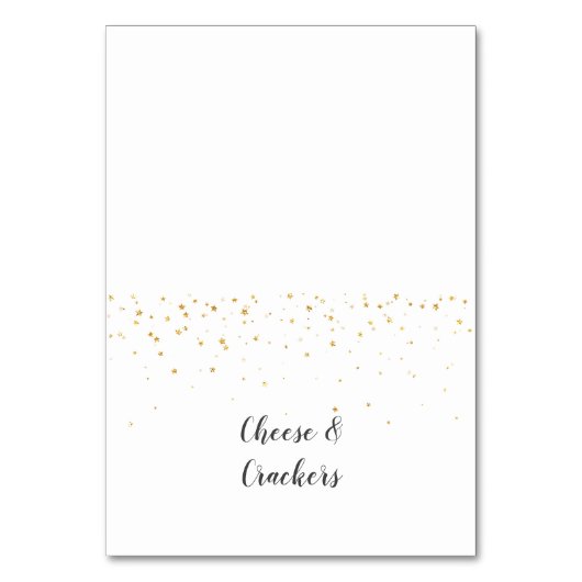 金ゴールド紙吹雪ベビーシャワービュッフェラベル テーブルナンバー (正面)