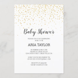 金ゴールド紙吹雪ベビーシャワー 招待状