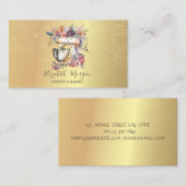 金ゴールド紙吹雪ベーカリーフローラ混合器 名刺 (正面/裏面)