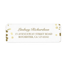 金ゴールド紙吹雪ホワイトエレガントな結婚式 ラベル