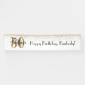 金ゴールド紙吹雪ホワイト50と素晴らしいハッピーバースデー 横断幕 (横)