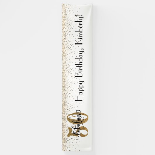 金ゴールド紙吹雪ホワイト50と素晴らしいハッピーバースデー 横断幕 (縦)