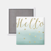 金ゴールド紙吹雪ミントウォーターカラーハロー マグネット (正面/裏面)