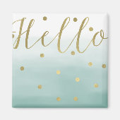 金ゴールド紙吹雪ミントウォーターカラーハロー マグネット (正面)