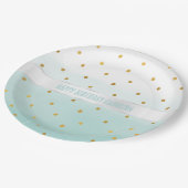 金ゴールド紙吹雪ミントウォーター色 ペーパープレート (アングル)