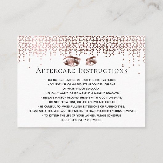 金ゴールド紙吹雪メイクアップ目まぶしアフターケアカード 紹介カード (裏面)