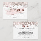 金ゴールド紙吹雪メイクアップ目まぶしアフターケアカード 紹介カード (正面/裏面)